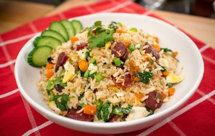 Chinese Sausage Fried Rice Nasi Goreng Sentuhan Oriental